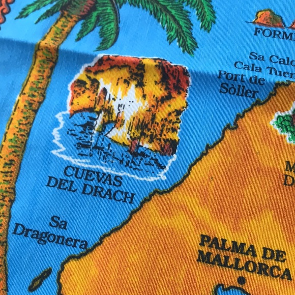 🌻4/$20 Vintage Linen Souvenir Mallorca Tea Towels Napkins Set New - Picture 3 of 8